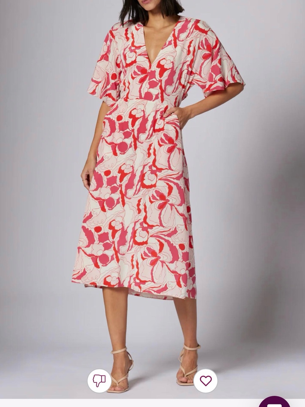Equipment Pink and Red Abstract Floral Blouse